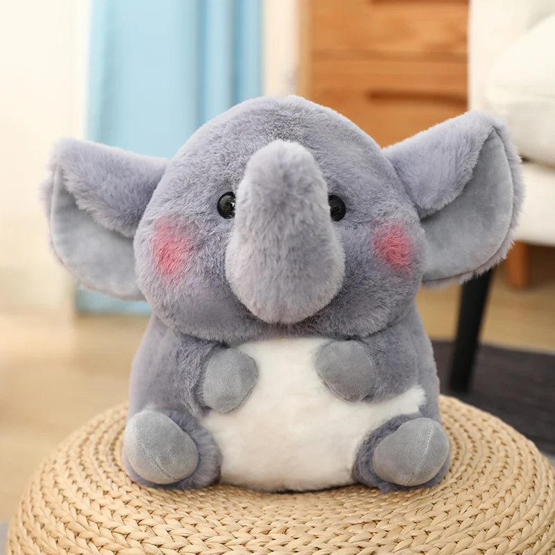 18-40cm Ball Shape Animals Stuffed Cartoon Bunny Pink Pig Monkey Elephant Penguin Hug Cuddly Plushies Toys Ferry Plush Soft Doll