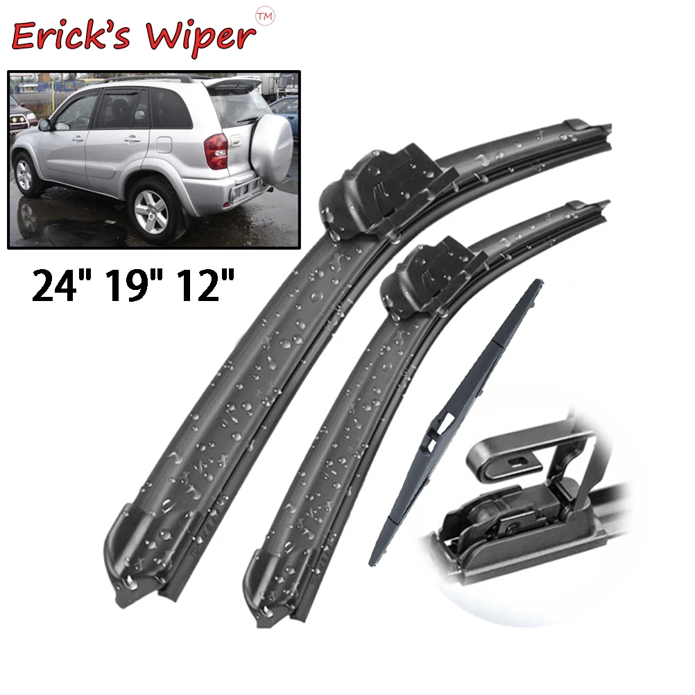 Erick\'s Wiper Front & Rear Wiper Blades Set For Toyota RAV4 XA20 2000 - 2005 Windshield Windscreen Window Brushes 24\