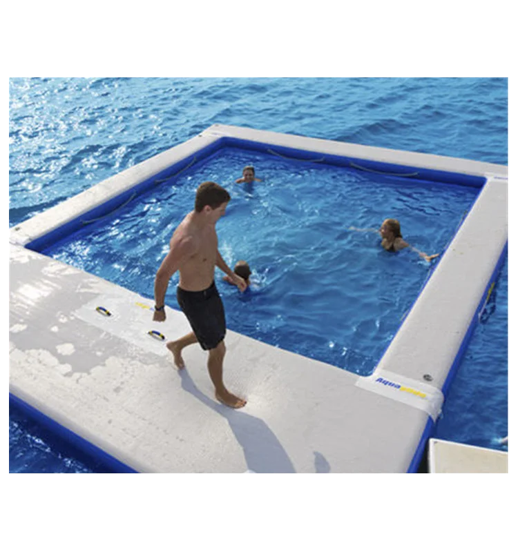 Portable Inflatable Floating Ocean Sea Swimming Pool / Protective Anti Jellyfish Pool With Netting Enclosure For Yacht