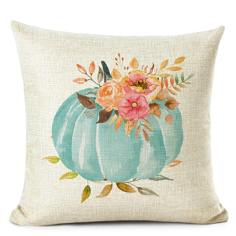 Pumpkins Oil Painting Decorative Cushion Cover Autumn Pumpkin  Pillowcase Linen Pillow Cover for Home Sofa Decor