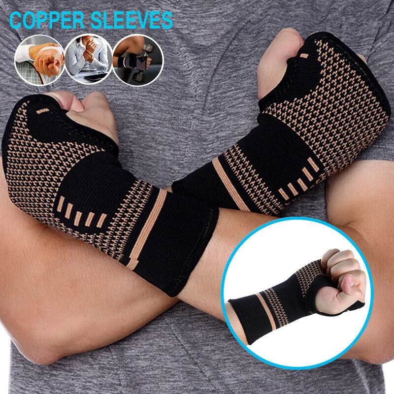 

1pc Copper Fiber Antiseptic High Elasticity Wrist Protector Has A Breathable And Comfortable Feeling Relief The Pain