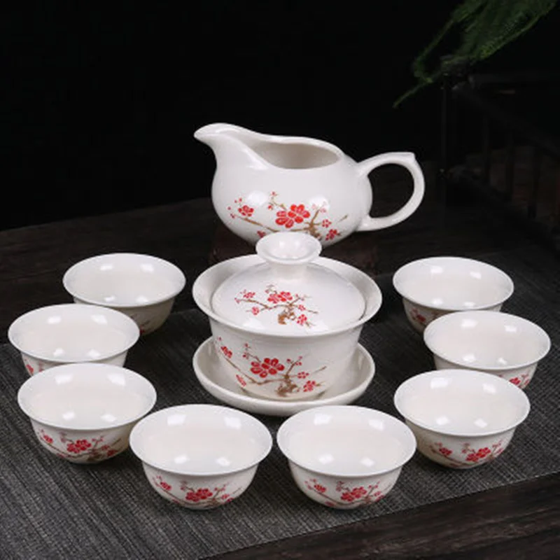 CJ189 Chinese Kung Fu Tea Set Drinkware Purple Clay ceramic Binglie include Tea pot Cup, Tureen Infuser Tea Tray Chahai