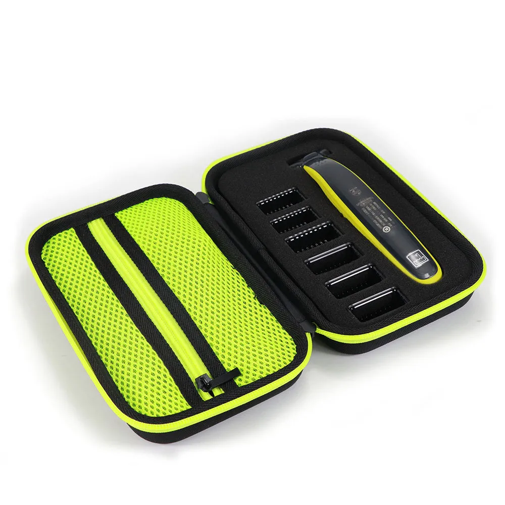 جراب صلب من النايلون ، QP2530/2520 ، منظمات ملحقات لـ Philips OneBlade Green