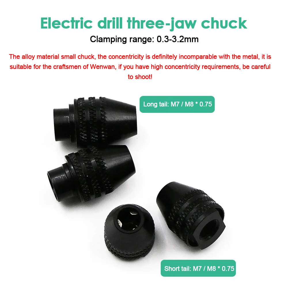 M8/M7 Mini Drill Chuck Accessory for Dremel Rotary Tool and Mini Grinder Drill Chuck 0.3-3.2mm Faster Bit Swaps Dremel Accessory