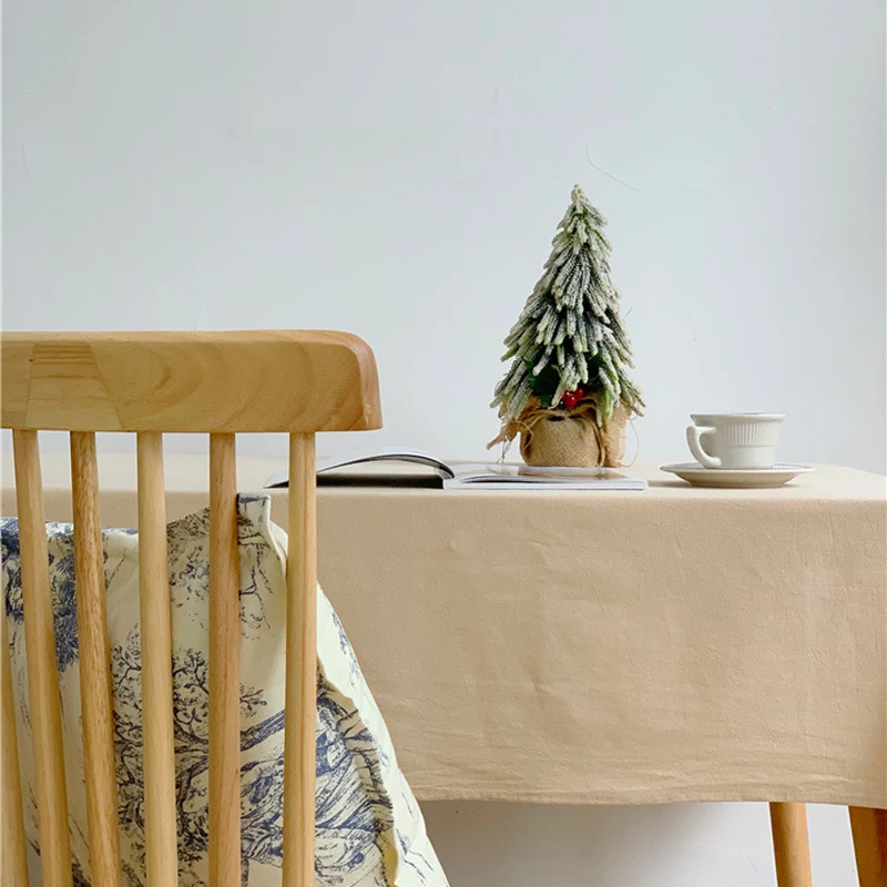 Simple Table Cloth Cotton Pleated Tablecloth for Table nappe de table Dining Table Cover Obrus Tafelkleed mantel de mesa