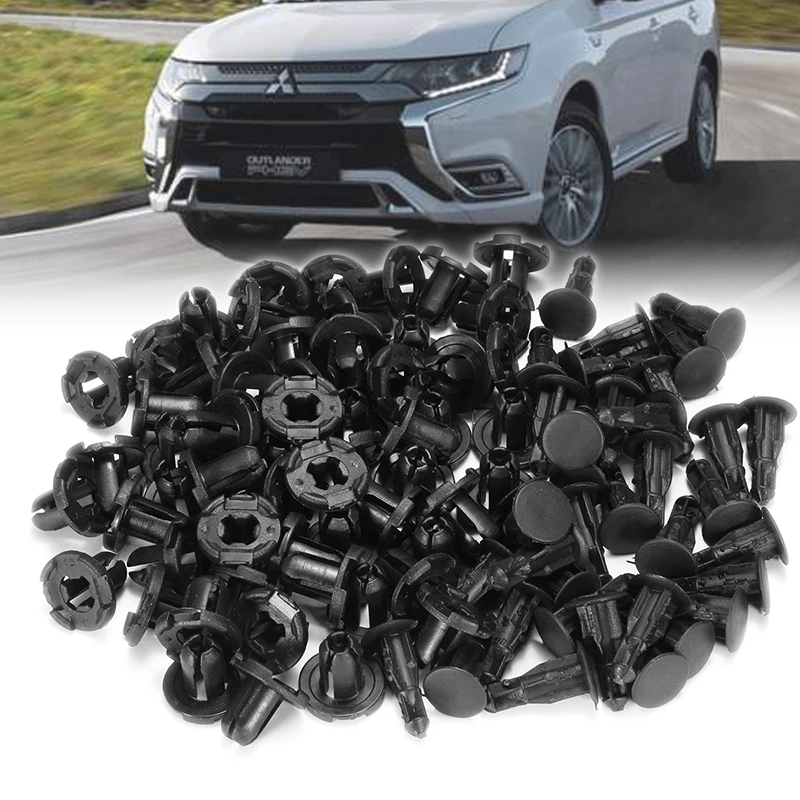 50Pcs For Mitsubishi Endeavor Outlander 9mm Auto Bumper Fender Buckle Mudflap Splash Guard Rivet Push Clips Retainer