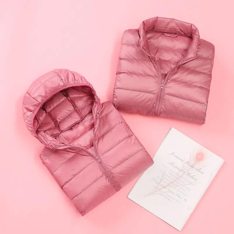 Doudoune à capuche pour femme, manteau ultra mince, 90% duvet de canard, grande taille, résistant, Portable, chaud, hiver