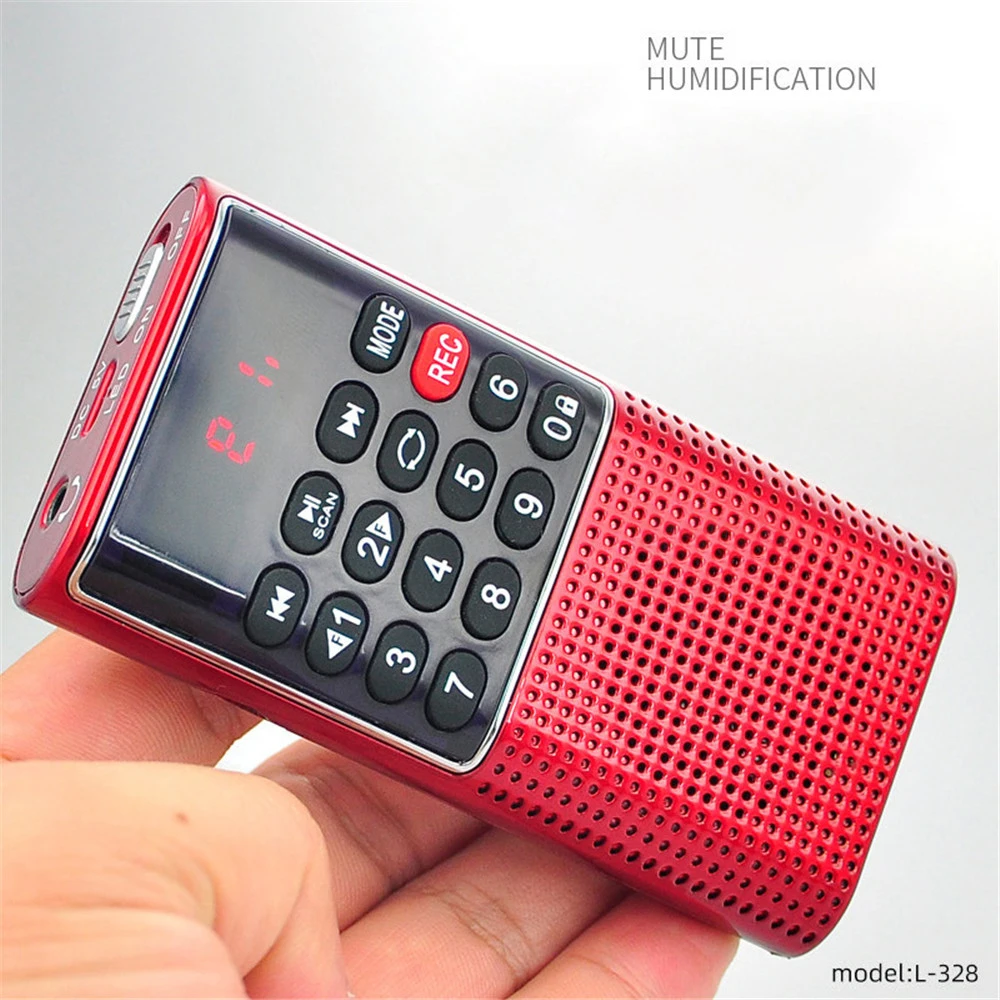 kebidumei Digital FM Mini Portable Radio Handheld USB TF MP3 Player Speaker Rechargeable Small Speaker Outdoor