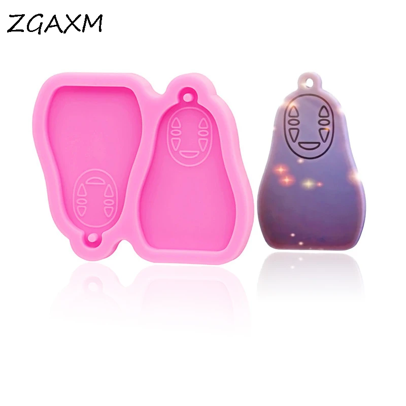 LM 683 Keychain No face Shiny cartoon Kawaii Mold Polymer Clay UV jewelry Pendant Necklace Mold resin earring Silicone mold