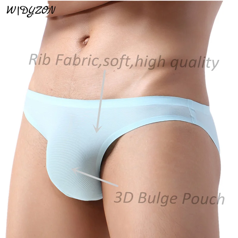 WIDYZON Sexy Men Underwear Briefs Gay Seamless Silkly Underpants Low Waist Rib Fabric Male Panties Hombre Slip Gay Calzoncillos