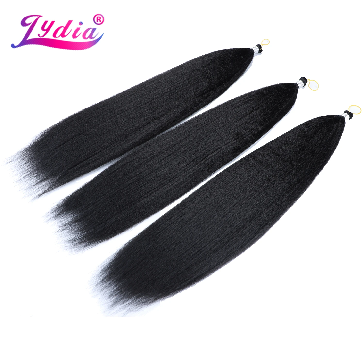 Lydia Kinky Straight Bundles Synthetic Hair Extension Freetress Crochet 3PCS Kanekalon Bulk Jumbo Braiding Afro 12-42Inch Black