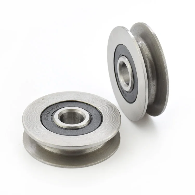 12*50*13mm 6301RS bearing steel bearings, U grooves V round bottom 5cm pulley, 6mm guide wheel, wire rope lifting wheel