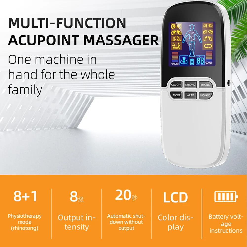 TechCare Mini TENS Massager Unit Lifetime Machine for Drug Free Back Pain Management and Rehabilitation Therapy