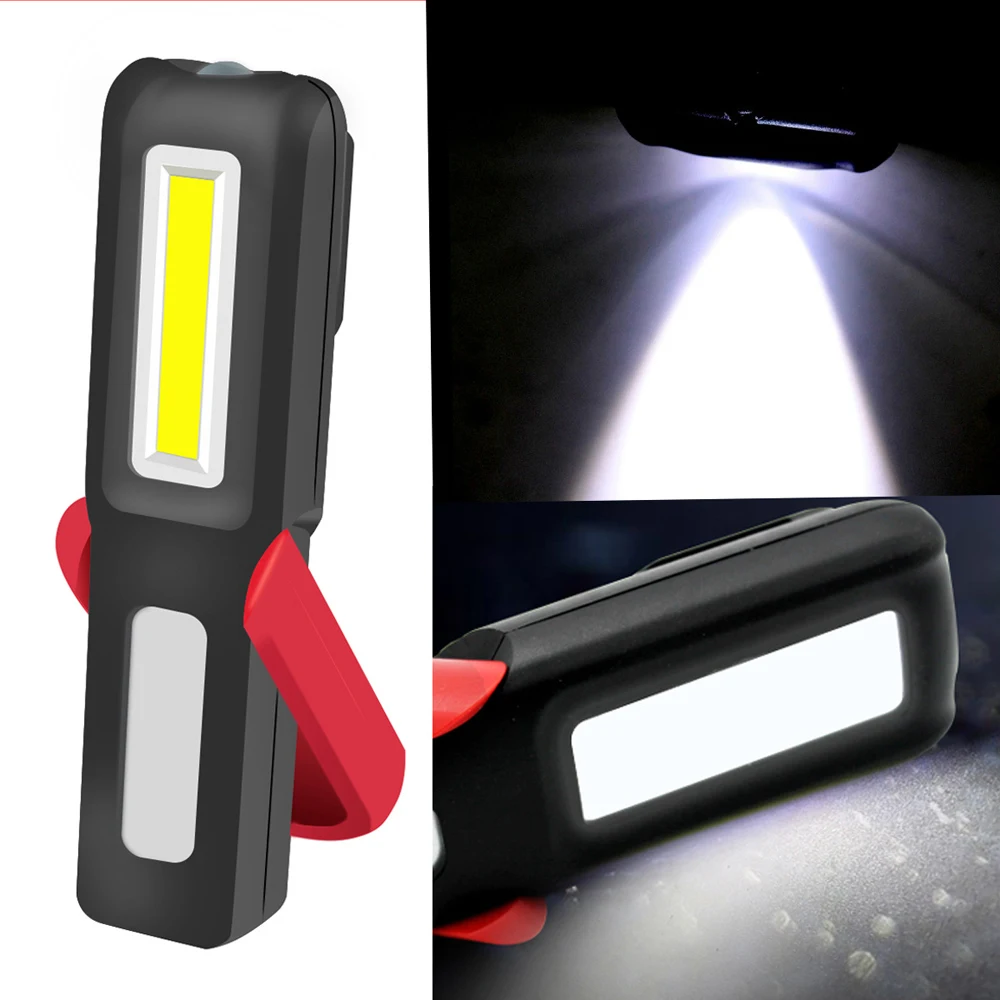 Portable COB Rechargeable Work Light Car Emergency Torch Outdoor Camping Lamp Built-in Battery Magnet Hook Inspection Lamp