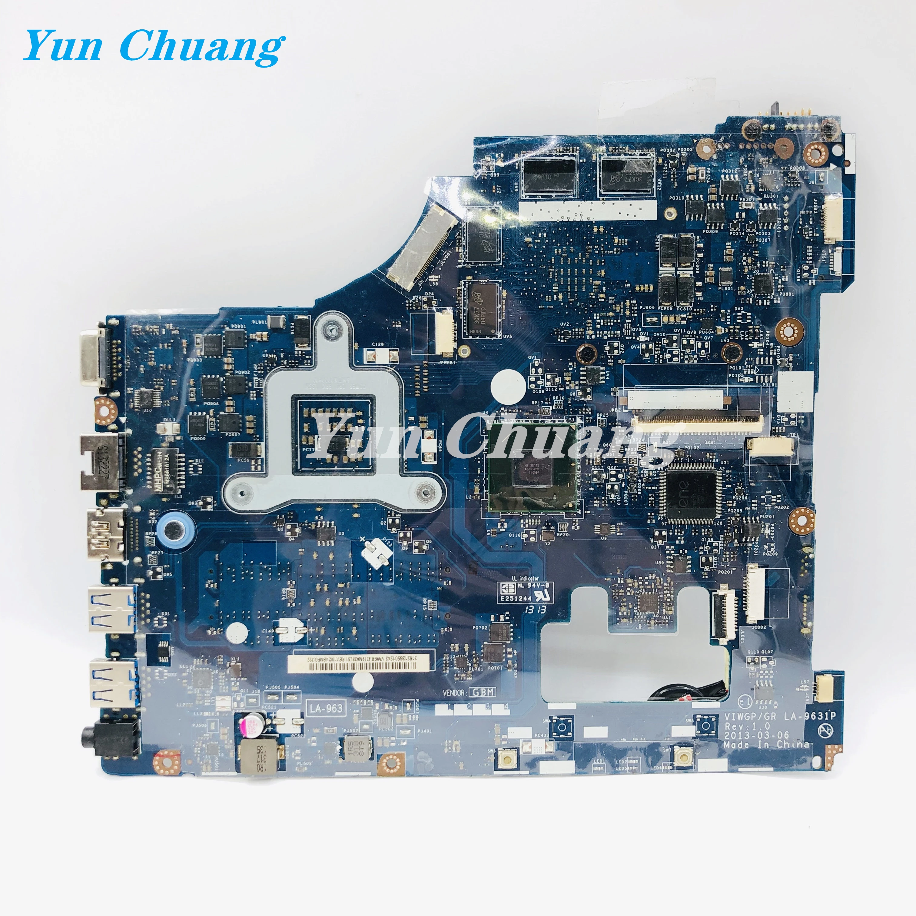 VIWGP GR LA-9631P For lenovo ideapad G500 laptop motherboard 15.6 inch SLJ8C HM76 DDR3 HD 8570M 2G support i3 i5 i7 100% Work