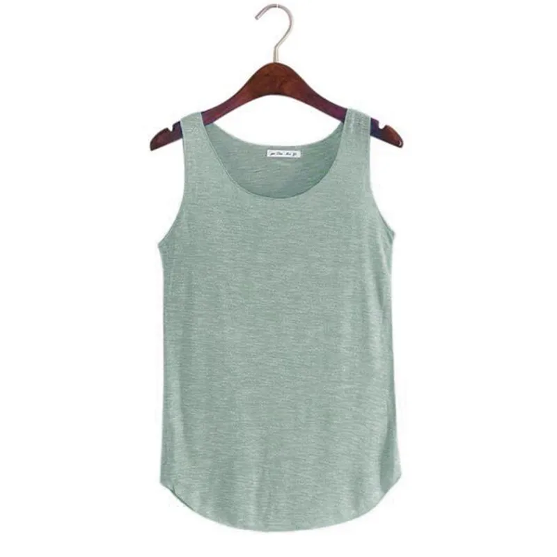 Spring Summer New Tank Tops Women Sleeveless Round Neck Loose T Shirt Ladies Vest Singlets