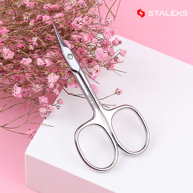 1pc STALEKS Expert 22-1 Stainless Steel Nail Scissors Elbow Eyebrow Scissors Exfoliating scissors Trim Nose Hair Makeup Tool