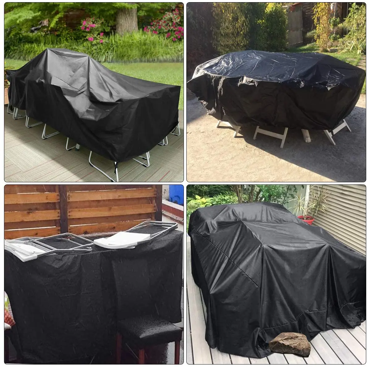 190T 210D Patio Waterproof Cover Outdoor Garden Furniture Covers Rain Snow Chair covers for Sofa Table Chair Dust Proof Cover