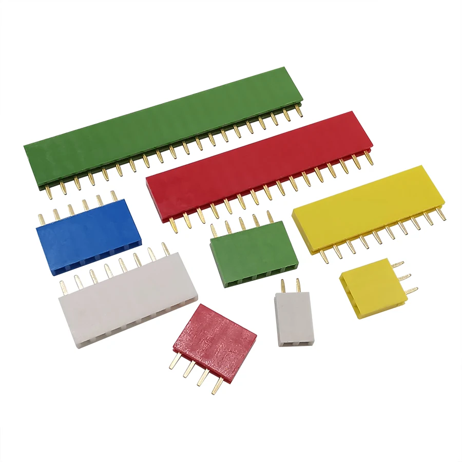 10Pcs 2-40Pin PCB Board Pin Header Female Socket Connector 2.54mm Single Row 2/3/4/5/6/8/10/16/20/40 Pin Header Jack for Arduino