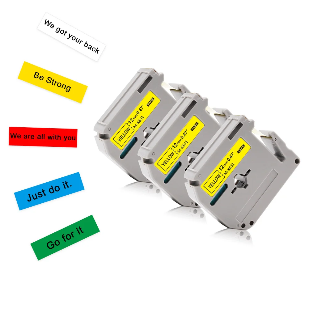 6PK Label Tape Replaces For Brother M Tape MK 231 MK-131 MK231 MK-431 MK-531 MK-631 Label Tape For Brother P-touch Label Maker