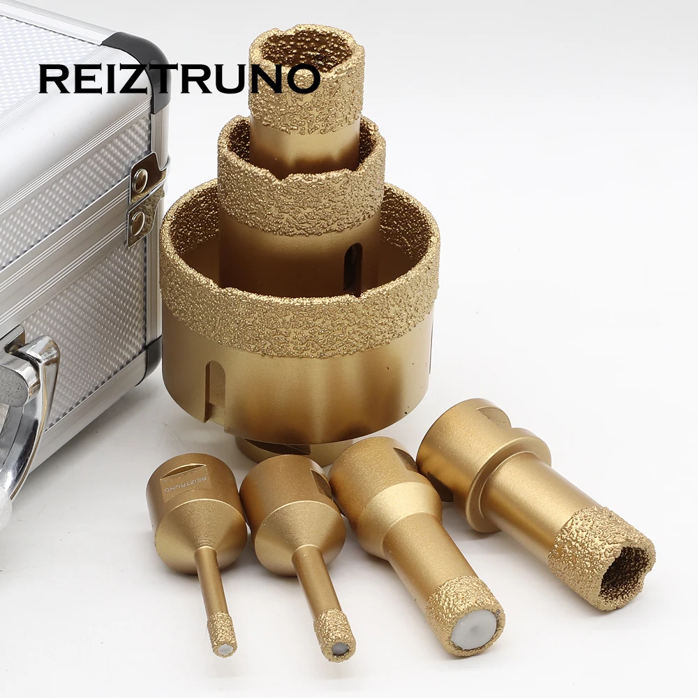 Reiztruno 真空ろうダイヤモンドコアビットキットと M14 糸大理石、花崗岩、 d6/D8/D16/D20/D27/D40/D68-7pcs セット、乾燥または湿潤