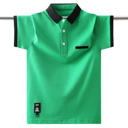 Boys' School Uniform Short Sleeve Polo Shirt Summer Kids Tops Cotton For Children's 4 6 8 10 12 14 15 Years Wear LC351