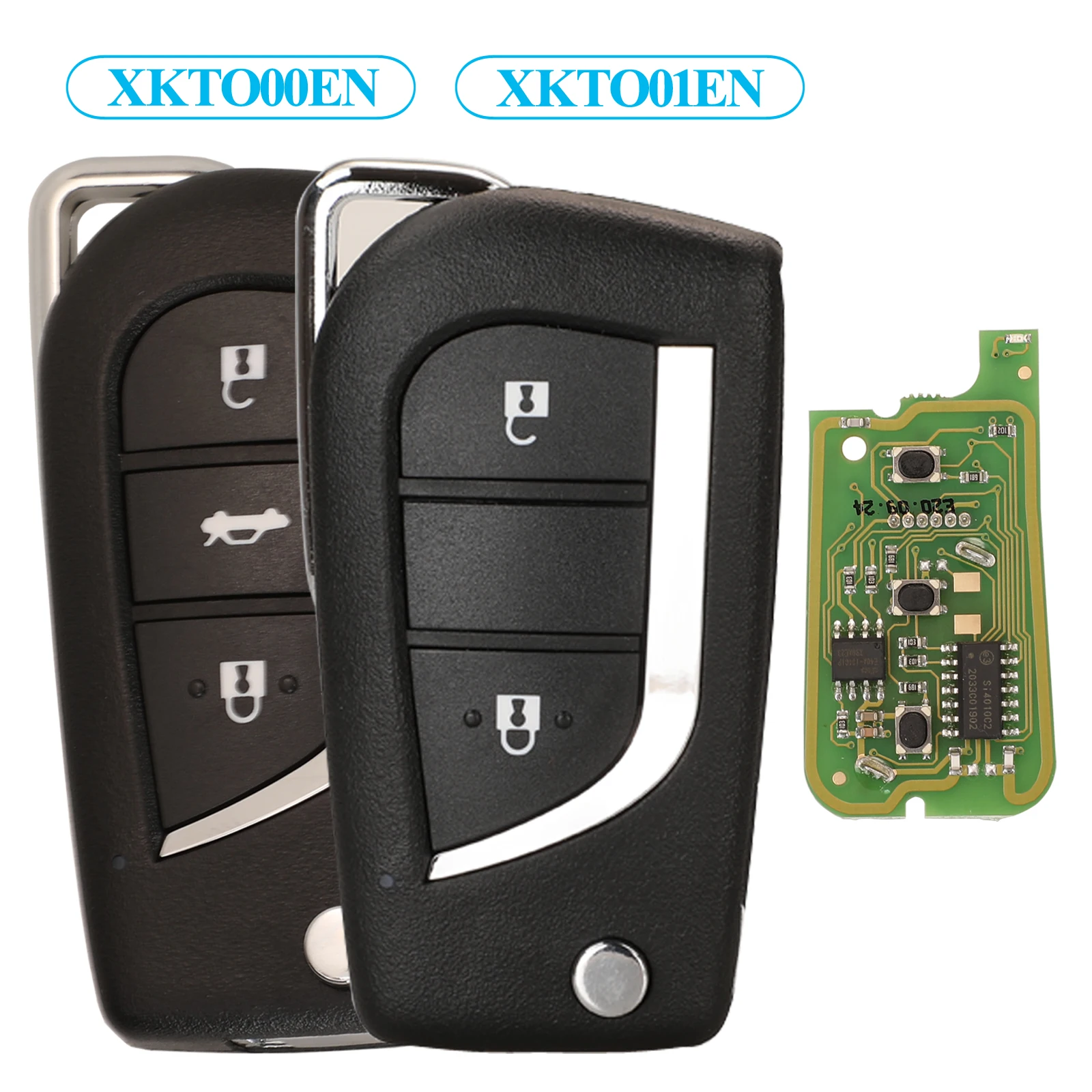 Jingyuqin VVDI Wired Remote Car Key Control For Xhorse VVDI/VVDI 2 Part Number XKTO01EN/XKTO00EN 2/3 Buttons Fob