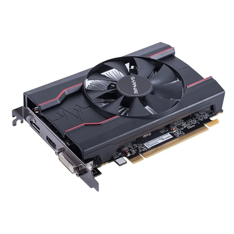 Usado rx 550 2gb placas de vídeo gpu para amd radeon rx500 2gb gddr5 placas gráficas pc displayport hdmi dvi 128bit pci-e x16