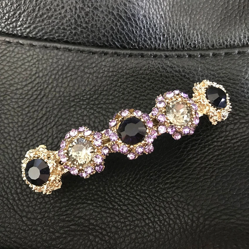 1 قطعة متعدد الألوان ، رمادي الكورية كريستال اللؤلؤ مقاطع الشعر أنيقة النساء المشابك دبابيس الشعر الديكور أغطية الرأس إكسسوارات الشعر