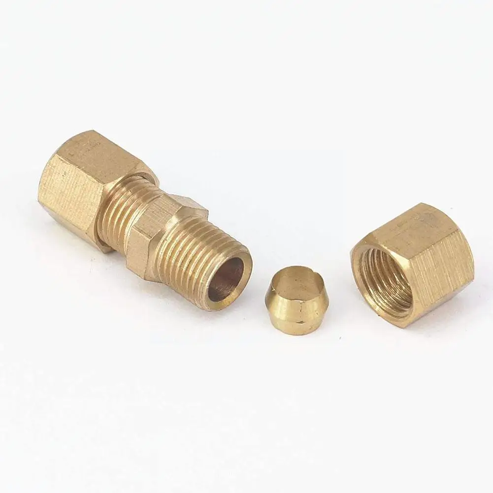 Brass Brake Line Union Fittings Straight Reducer Compression 33 3/16\