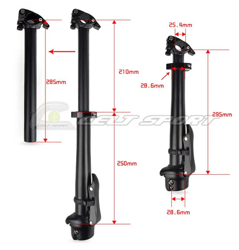 Folding Bike Stem, Threadless, Integrated, Folded, Quick-Release Alloy, Aluminum Fit, 25.4mm Handlebar Without Thread,