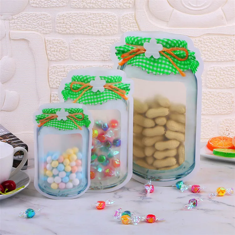 Bộ 50 Dày Mason Jar Túi Ziplock Có Thể Thu Hồi Lại Được Fidge Giữ Tươi Túi Chăn Ép Nhiệt Ăn Hoa Quả Đồ Uống Nước Đứng Lên túi