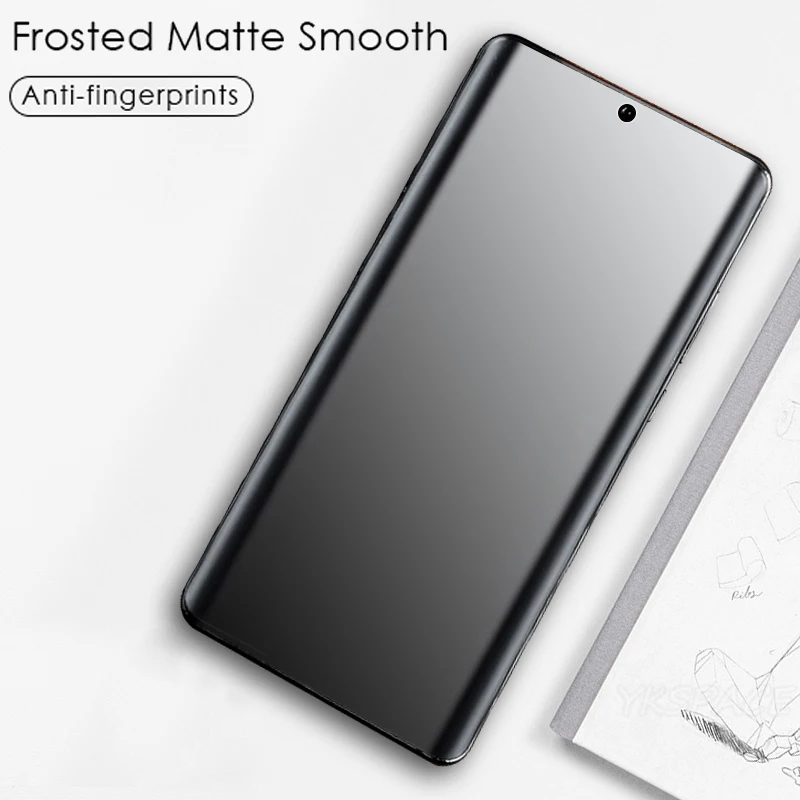 2Pcs UV Liquid Full Glue Matte Tempered Glass For Samsung Galaxy S9 S10 S20 S21 S22 S23 Note 9 10 Plus 20 Ultra Screen Protector