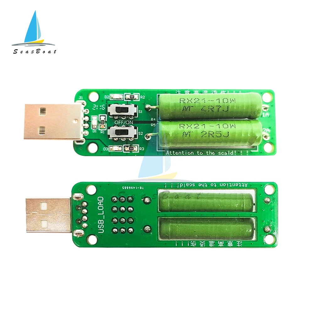 USB Resistor DC Electronic Load With Switch Adjustable 3kind Current Battery Capacity Voltage Discharge Resistance Tester