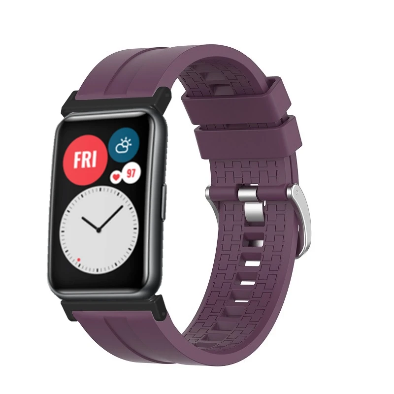 حزام رياضي ملون لساعة Huawei Watch Fit، سوار معصم بديل من السيليكون الذكي لساعة Huawei Watch Fit