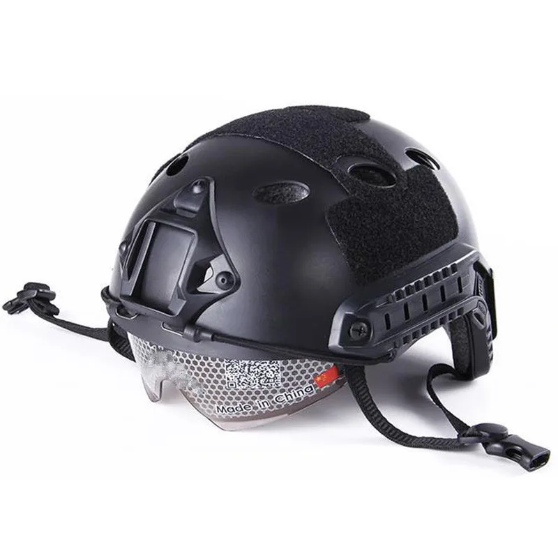 Tactical Fast Helmet PJ Cover with Goggles Paintball Hunting Jumping Protective Lightweight Helmet Face Mask