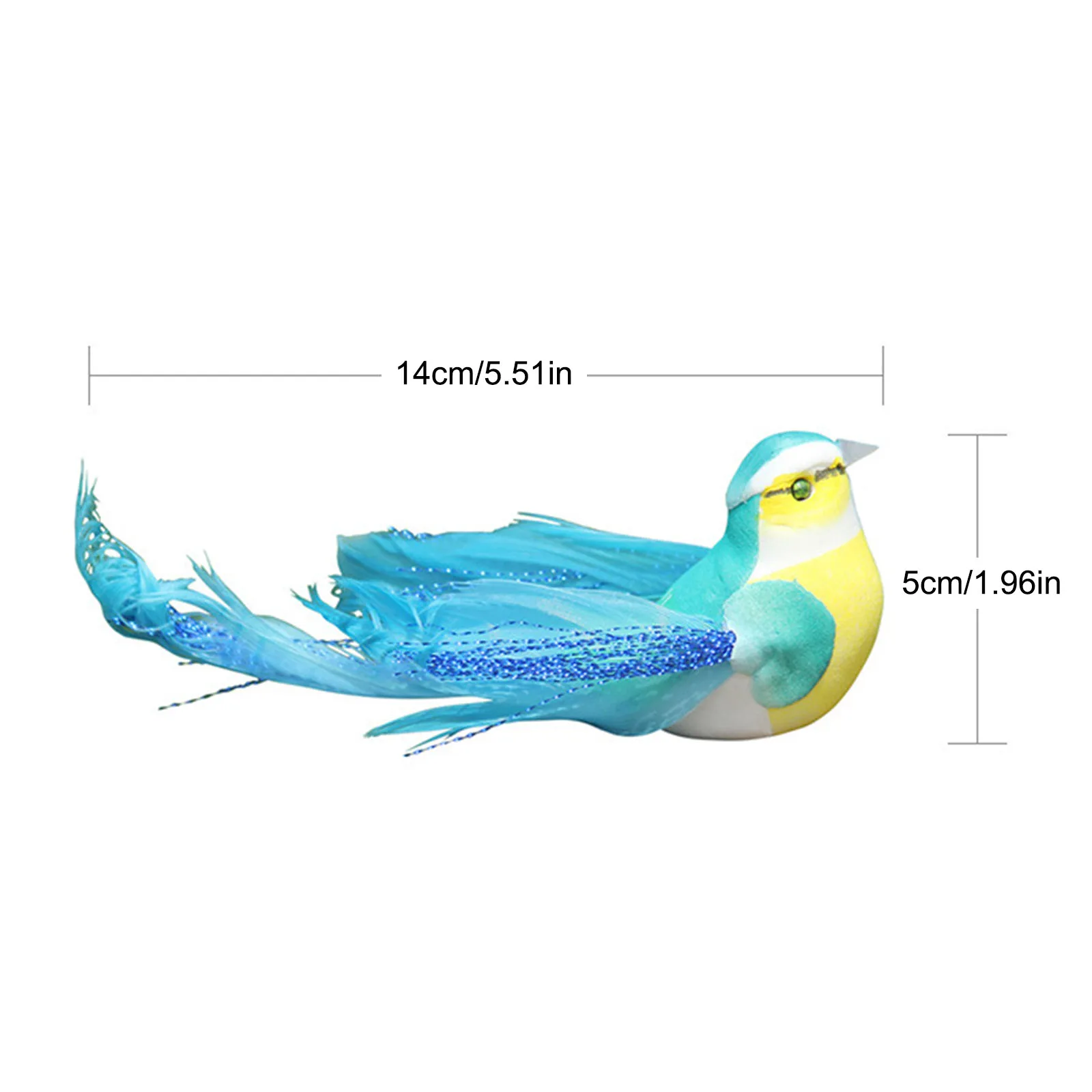 12pcs Handmade Foam Feather Artificial Parrot Imitation Bird Model Figurine Foam Birds Parrot Home Garden Decoration Ornament