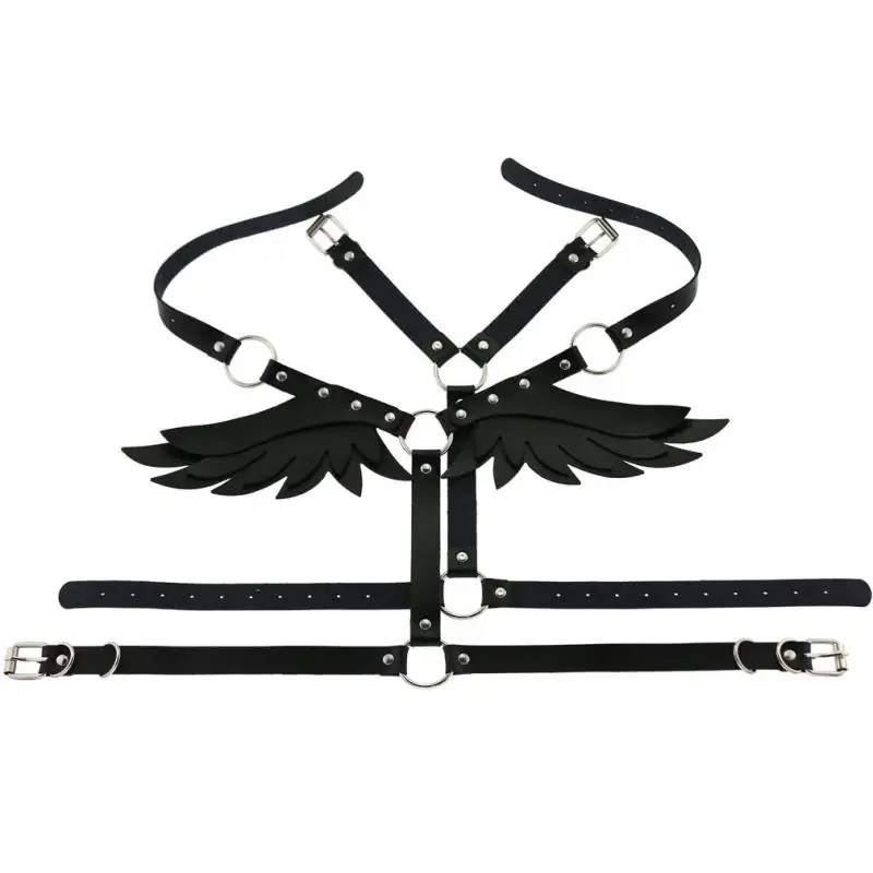 2020 nuovo di Cuoio Gotico Retro Medievale Rinascimentale Angelo Demone Ali 4 di Colore Cosplay Accessori Harness Top Tie Punk Cintura Corpo