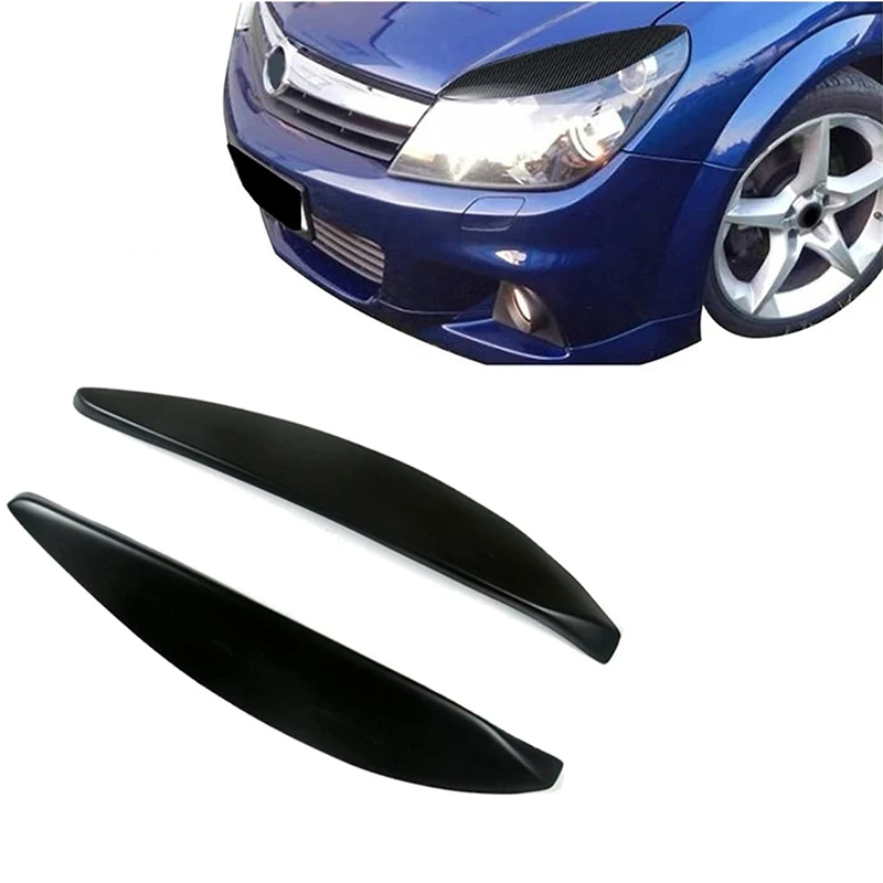 Car Front Headlight Lamp Eyebrows Eyelids Moulding Cover Trims Head Lamp Eyelids Sticker For Opel Vauxhall Astra H MK5 2004~2009