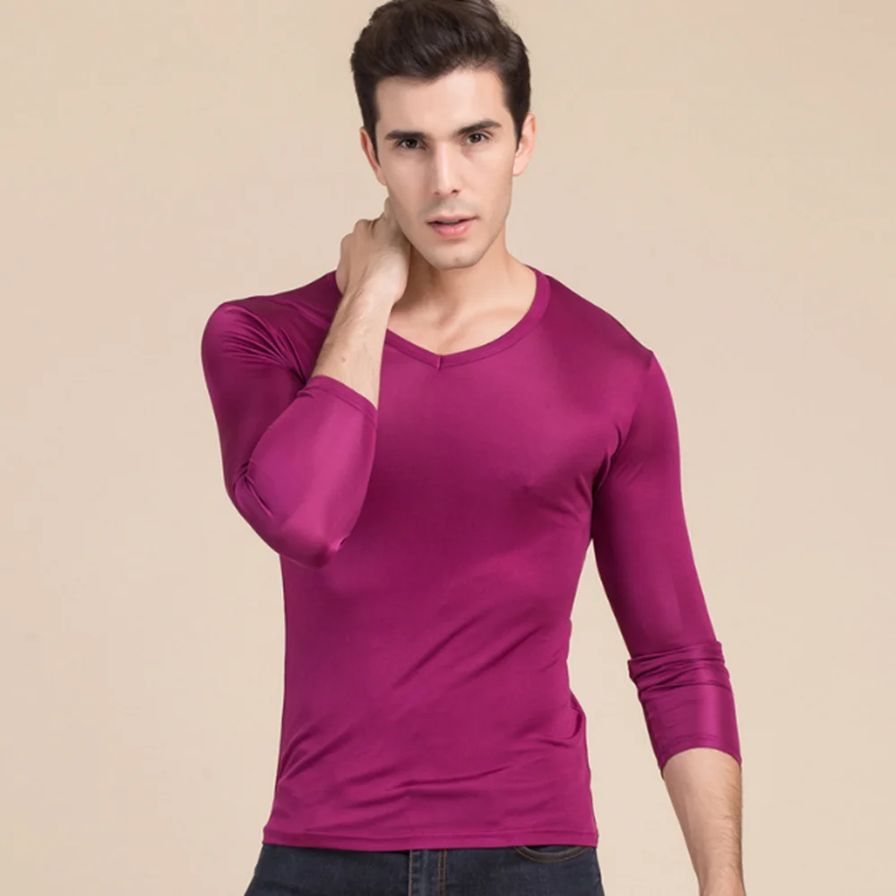 silk inner wear mens underwear men top set thermo shirt thermal sexy clothes base layer for man clothing nightwear gay sleepwear