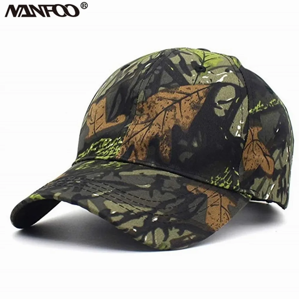 6 Colors Bionic Camouflage Hunting Fishing Hats Jungle Camo Photography Cap Summer Sunshade Adjusted Sizes Baseball Peaked Cap