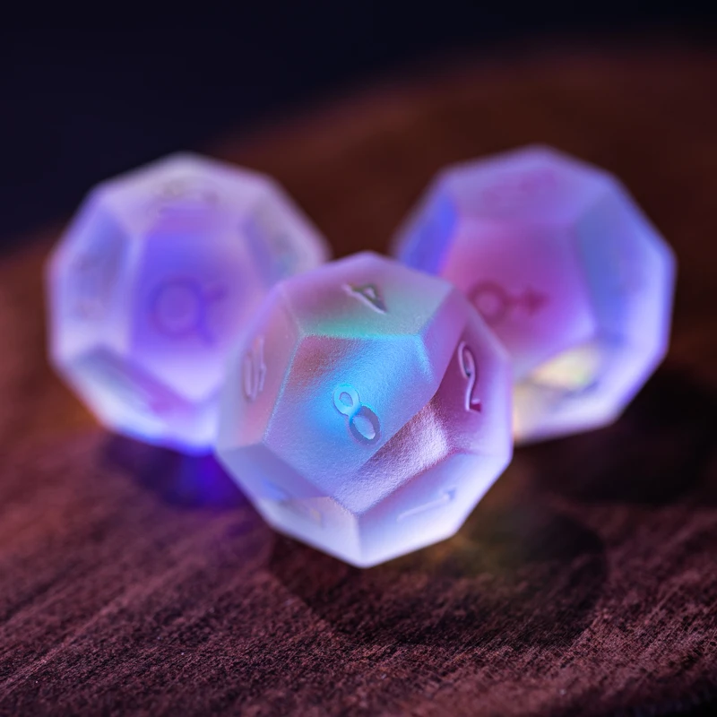 3PCS/Set Magic Energy Crystal D12 Astrology Dice Set Horoscopes Twelve House Symbol Divination Dice Tarot Tools Gift Crafts