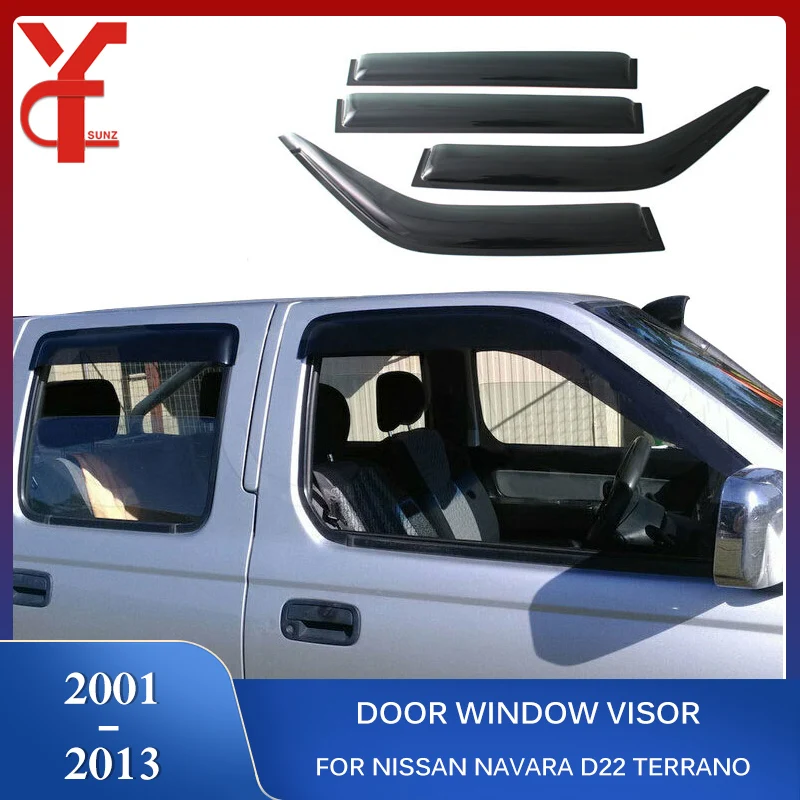 

2002-2013 ABS side door window visor wind deflectors For Nissan Navara D22 2003 2004 2005 2008 2009 2010 2011 2012 Terrano d22