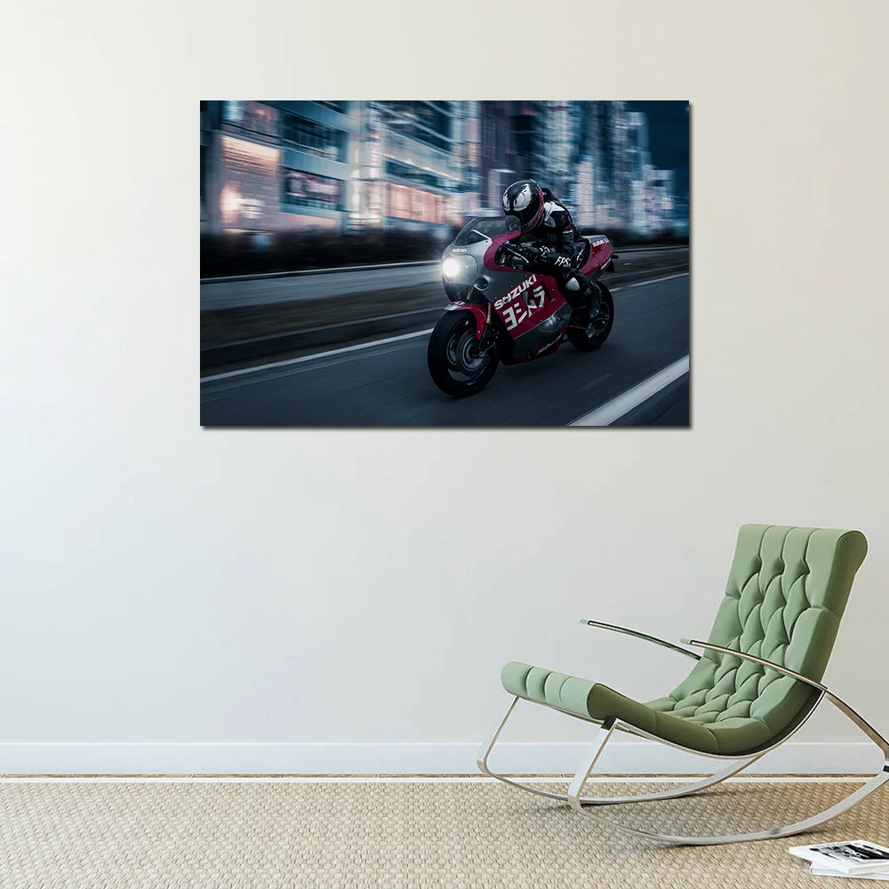 Modern Wall Art Canvas Paintings Suzuki GSX-R 1100 Motorcycle Posters HD Print Wall Picture for Living Room Decor