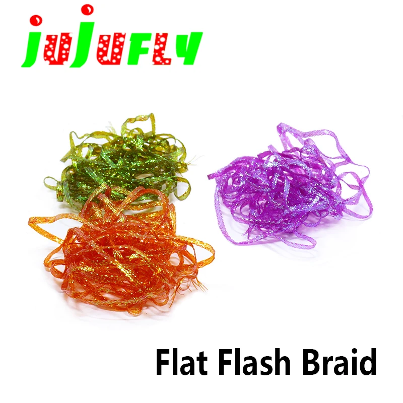 Popular 3mm wide flat diamond braid with pearlescent tones 4yards pack flat mylar braid shrimp flashback fly tying materials