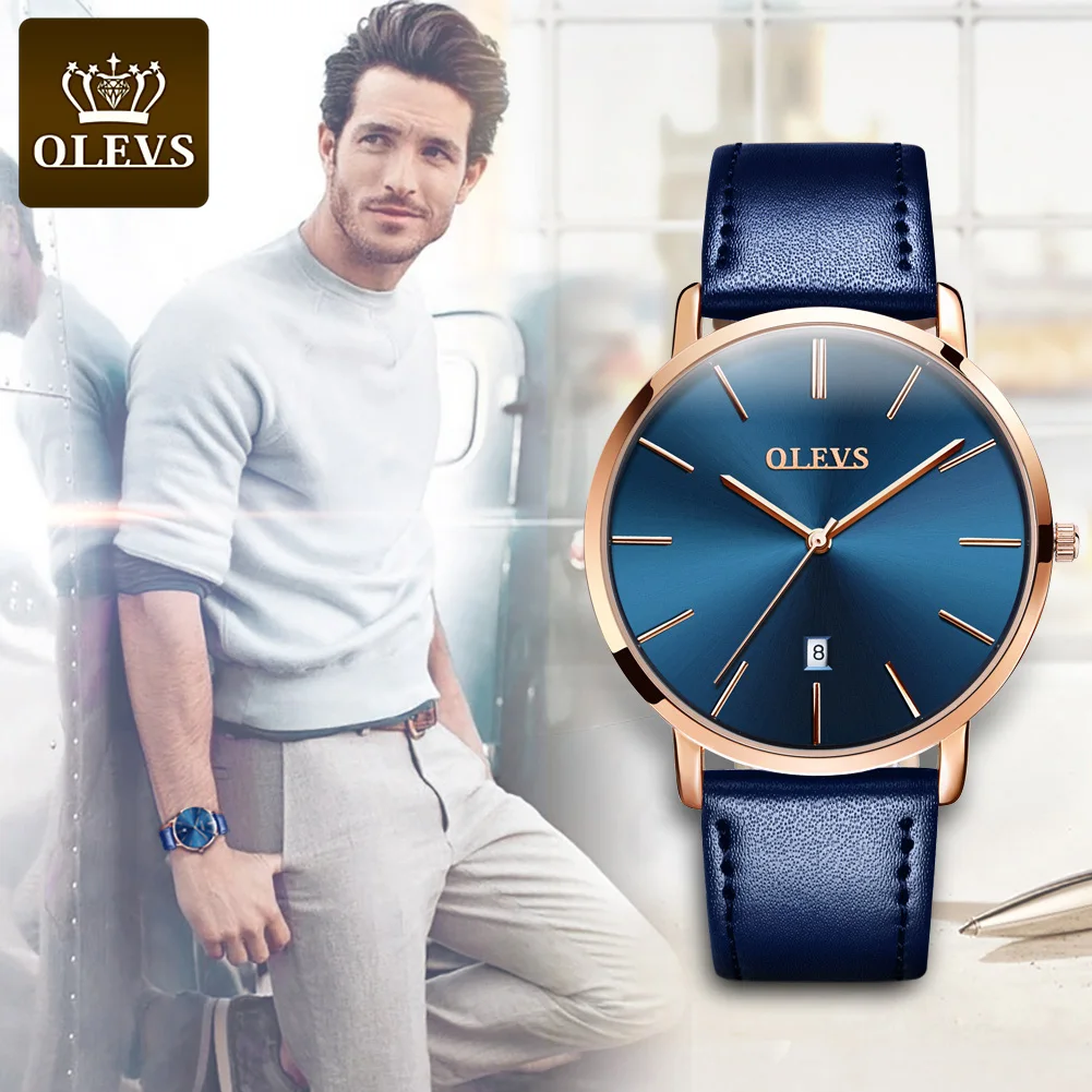 OLEVS Men\'s Watches Top Brand Luxury Waterproof Ultra Thin Date Clock Male Steel Strap Classic Quartz Watch Men Business Watches