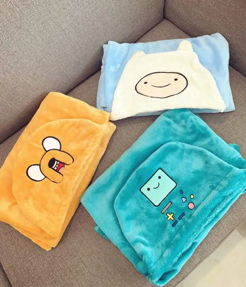 Adventure Time Finn Jake Game Machine Lovely Warm Cloak Blanket Soft Plush Toy Girl Boy Birthday Christmas Gift 1pc