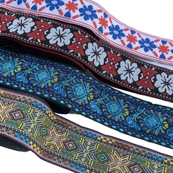 5CM 2022 NEW Polyester Woven Jacquard Ribbon Flowers Bag Strap Belt Woven Pattern Totem For Curtain And Clothing DIY Accessory