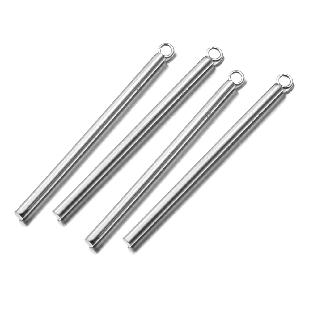 20pcs/lot Stainless Steel Cylindrical Single Pendant Earrings for DIY Handmade Beaded Material Parts Jewelry Making Supplies