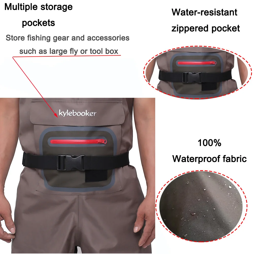 Imagem -03 - Fly Fishing Waders para Homens e Mulheres Durável Confortável Respirável Meia pé Peito Wader